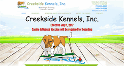 Desktop Screenshot of creeksidekennelsinc.com