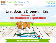 Tablet Screenshot of creeksidekennelsinc.com